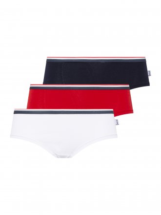 U.S.POLO ASSN šortkové kalhotky 66272 3PACK bílá, červená, modrá  